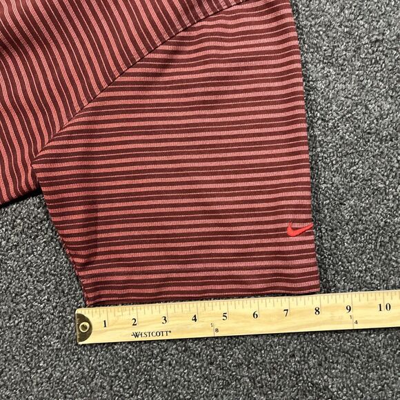 Nike‎ Golf Shirt Mens Red Striped XL Pebble Beach Short Sleeve Golf Dri-Fit UV - Picture 9 of 12